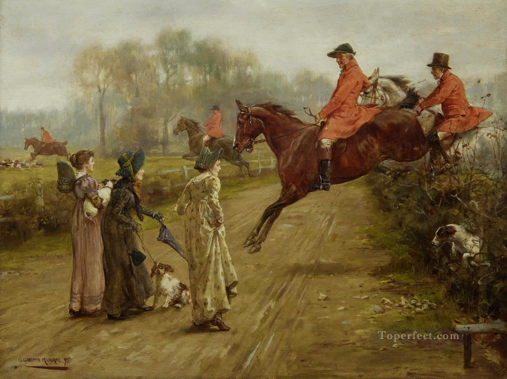 ジョージ・グッドウィン・キルバーン 狩猟を見守る 1895油絵
